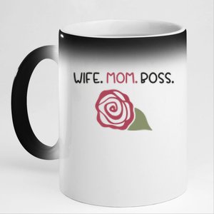 Wife Mom Boss Gift 11oz Black Color Changing Mug