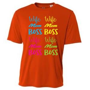 Wife Mom Boss Meaningful Gift Cooling Performance Crew T-Shirt