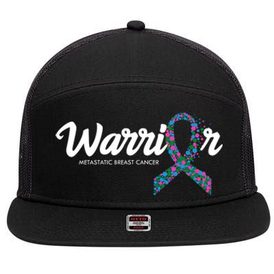 Warrior Metastatic Breast Cancer Awareness 7 Panel Mesh Trucker Snapback Hat