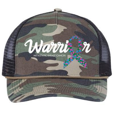 Warrior Metastatic Breast Cancer Awareness Retro Rope Trucker Hat Cap