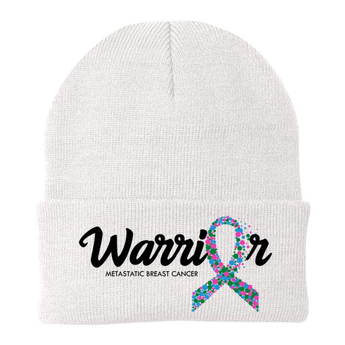 Warrior Metastatic Breast Cancer Awareness Knit Cap Winter Beanie