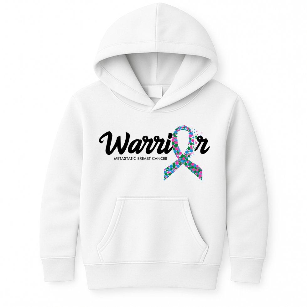 Warrior Metastatic Breast Cancer Awareness Kids Hoodie