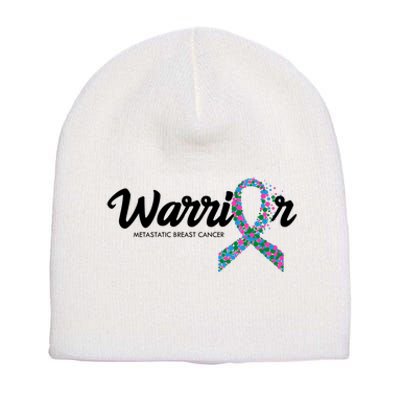 Warrior Metastatic Breast Cancer Awareness Short Acrylic Beanie