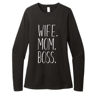 Wife Mom Boss Funny Gift Funny Mom Gift Womens CVC Long Sleeve Shirt