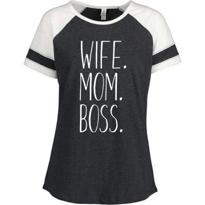 Wife Mom Boss Funny Gift Funny Mom Gift Enza Ladies Jersey Colorblock Tee