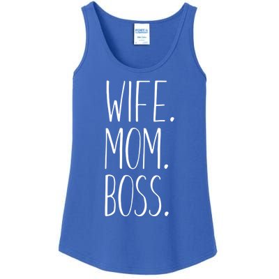 Wife Mom Boss Funny Gift Funny Mom Gift Ladies Essential Tank