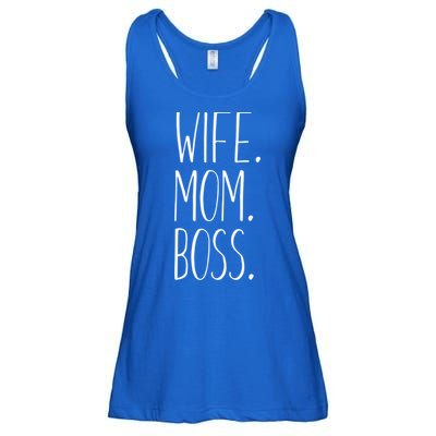 Wife Mom Boss Funny Gift Funny Mom Gift Ladies Essential Flowy Tank