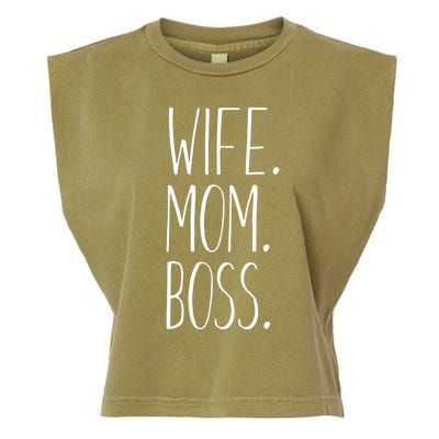 Wife Mom Boss Funny Gift Funny Mom Gift Garment-Dyed Women's Muscle Tee