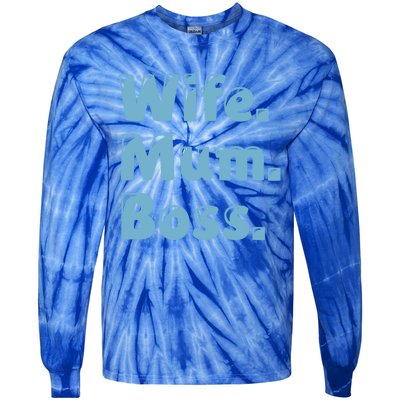 Wife Mom Boss Gift Tie-Dye Long Sleeve Shirt