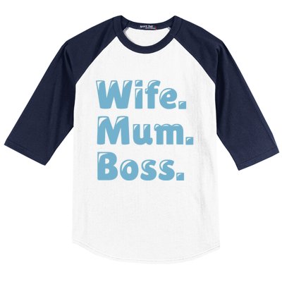 Wife Mom Boss Gift Baseball Sleeve Shirt