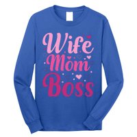 Wife Mom Boss Gift Long Sleeve Shirt