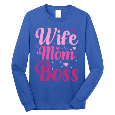 Wife Mom Boss Gift Long Sleeve Shirt