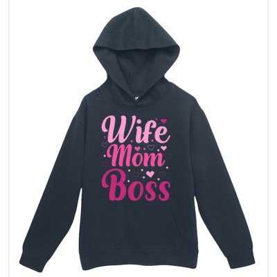 Wife Mom Boss Gift Urban Pullover Hoodie