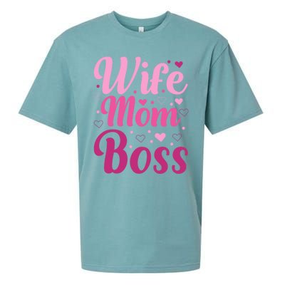 Wife Mom Boss Gift Sueded Cloud Jersey T-Shirt