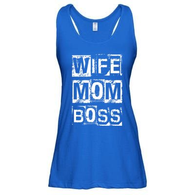 Wife Mom Boss Cute Mother's Day Gift From Husband Dad Father Cute Gift Ladies Essential Flowy Tank