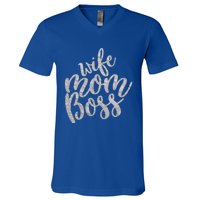 Wife Mom Boss Funny Gift V-Neck T-Shirt