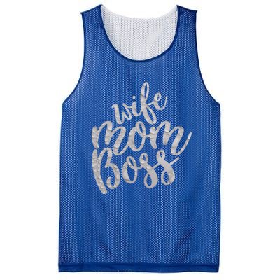 Wife Mom Boss Funny Gift Mesh Reversible Basketball Jersey Tank