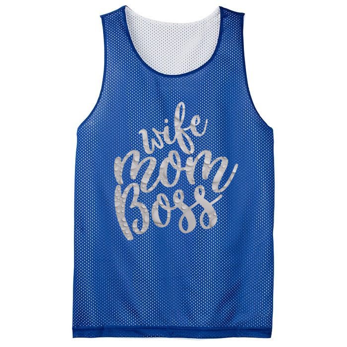 Wife Mom Boss Funny Gift Mesh Reversible Basketball Jersey Tank