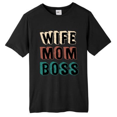 Wife Mom Boss Vintage Retro Happy Mother's Day Funny Gift Tall Fusion ChromaSoft Performance T-Shirt