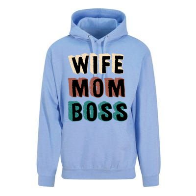 Wife Mom Boss Vintage Retro Happy Mother's Day Funny Gift Unisex Surf Hoodie