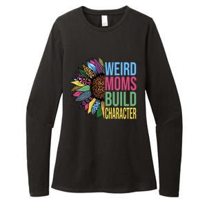 Weird Moms Build Character Sunflower Leopard Mothers Day Womens CVC Long Sleeve Shirt