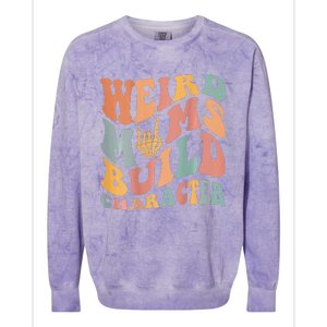 Weird Moms Build Character Colorblast Crewneck Sweatshirt