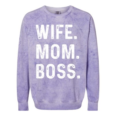 Wife Mom Boss Lady Funny Cute Graphic Gift Colorblast Crewneck Sweatshirt