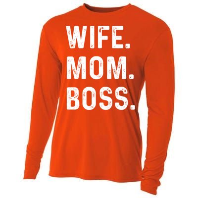 Wife Mom Boss Lady Funny Cute Graphic Gift Cooling Performance Long Sleeve Crew