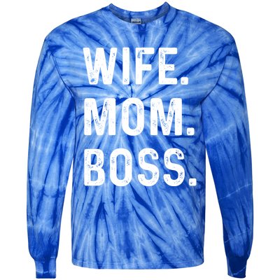 Wife Mom Boss Lady Funny Cute Graphic Gift Tie-Dye Long Sleeve Shirt