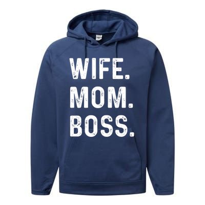 Wife Mom Boss Lady Funny Cute Graphic Gift Performance Fleece Hoodie