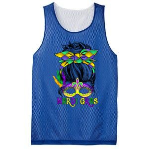 Wo Messy Bun Mardi Gras Feathered Mask Mardi Gras Party Gift Mesh Reversible Basketball Jersey Tank