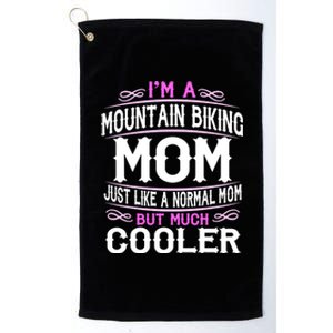 Wo Mountain Biking Mom Cute Sporting Mom Gift Meaningful Gift Platinum Collection Golf Towel