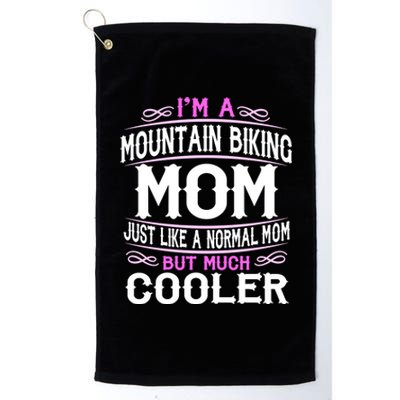 Wo Mountain Biking Mom Cute Sporting Mom Gift Meaningful Gift Platinum Collection Golf Towel