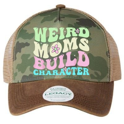 Weird Moms Build Character Mothers Day Mom Cute Groovy Style Legacy Tie Dye Trucker Hat