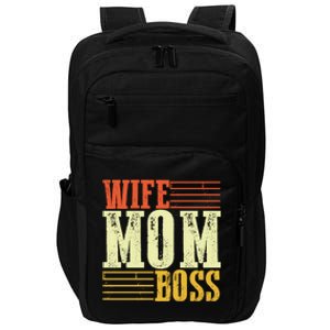 Wife Mom Boss Boss Day Gift Impact Tech Backpack