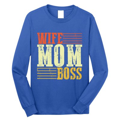 Wife Mom Boss Boss Day Gift Long Sleeve Shirt