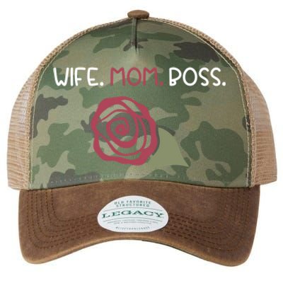 Wife Mom Boss For Her Moms Mothers Mamas And Wife Design Gift Legacy Tie Dye Trucker Hat