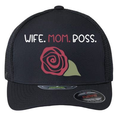 Wife Mom Boss For Her Moms Mothers Mamas And Wife Design Gift Flexfit Unipanel Trucker Cap