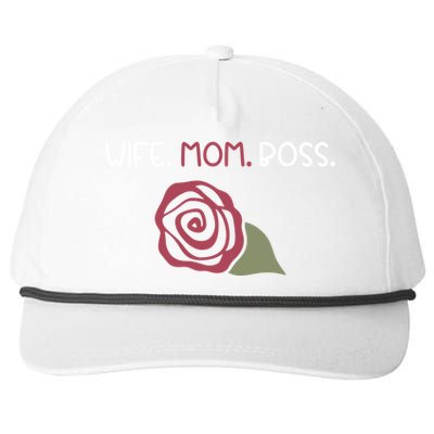 Wife Mom Boss For Her Moms Mothers Mamas And Wife Design Gift Snapback Five-Panel Rope Hat