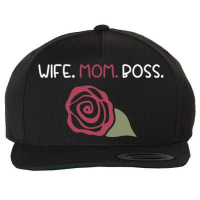 Wife Mom Boss For Her Moms Mothers Mamas And Wife Design Gift Wool Snapback Cap