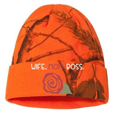 Wife Mom Boss For Her Moms Mothers Mamas And Wife Design Gift Kati Licensed 12" Camo Beanie