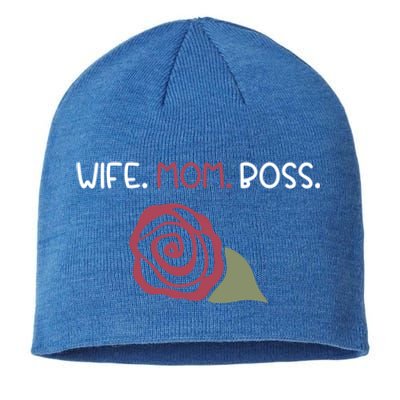 Wife Mom Boss For Her Moms Mothers Mamas And Wife Design Gift Sustainable Beanie