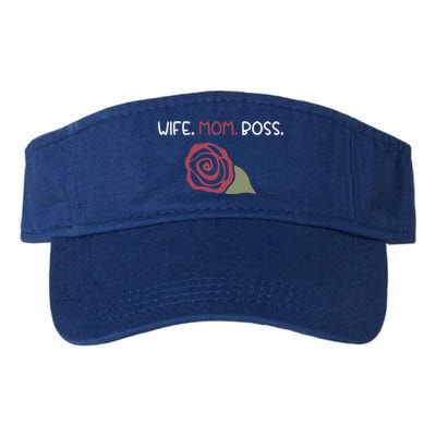 Wife Mom Boss For Her Moms Mothers Mamas And Wife Design Gift Valucap Bio-Washed Visor