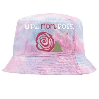 Wife Mom Boss For Her Moms Mothers Mamas And Wife Design Gift Tie-Dyed Bucket Hat