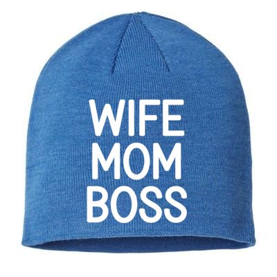 Wife Mom Boss Funny Jokes Sarcastic Family Gift Sustainable Beanie