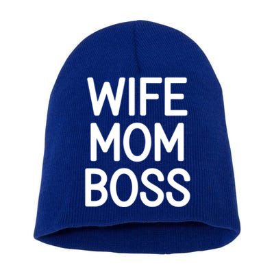 Wife Mom Boss Funny Jokes Sarcastic Family Gift Short Acrylic Beanie