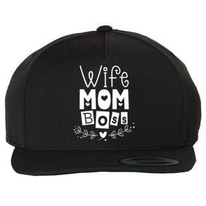 Wife Mom Boss Funny Mother Mama Mommy Gift Wool Snapback Cap