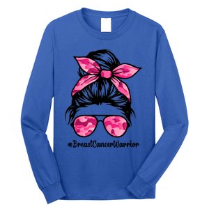 Wo Messy Bun Sunglasses Camo Pink Breast Cancer Warrior Great Gift Long Sleeve Shirt