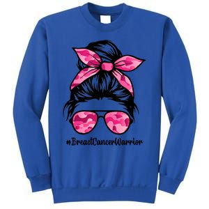 Wo Messy Bun Sunglasses Camo Pink Breast Cancer Warrior Great Gift Sweatshirt