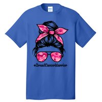 Wo Messy Bun Sunglasses Camo Pink Breast Cancer Warrior Great Gift Tall T-Shirt